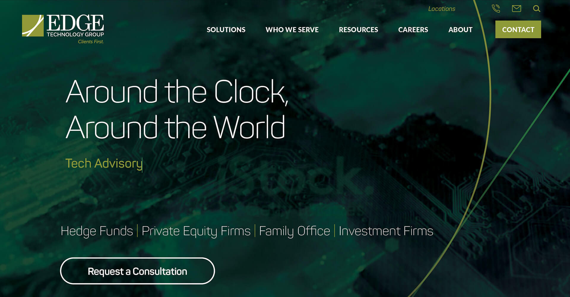 Homepage screenshot of Edge Technology Group