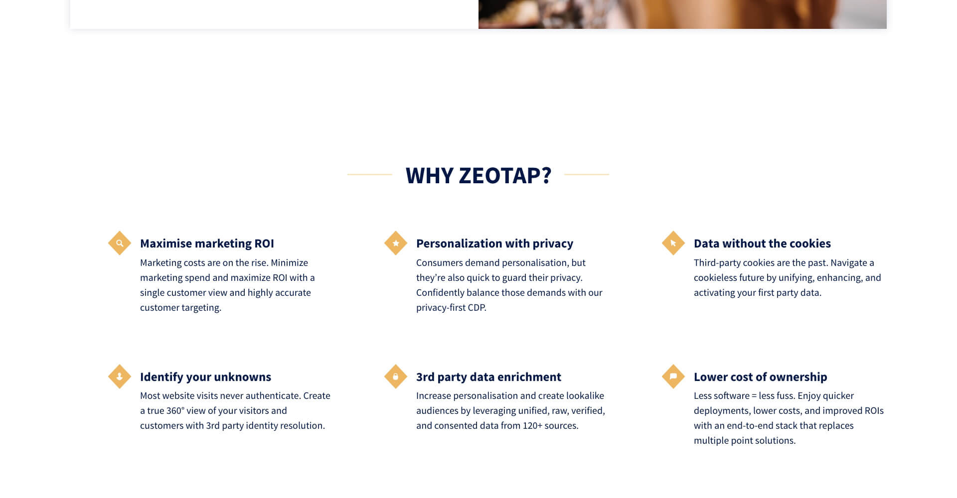Homepage screenshot of Zeotap