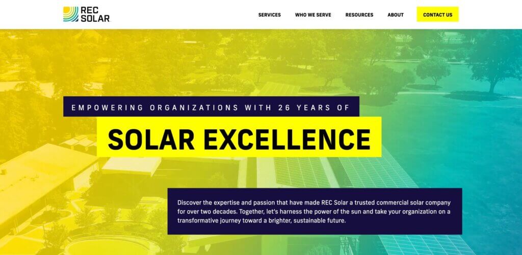 RECSolar B2B website design