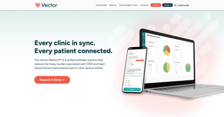 Vector Remote Care homepage