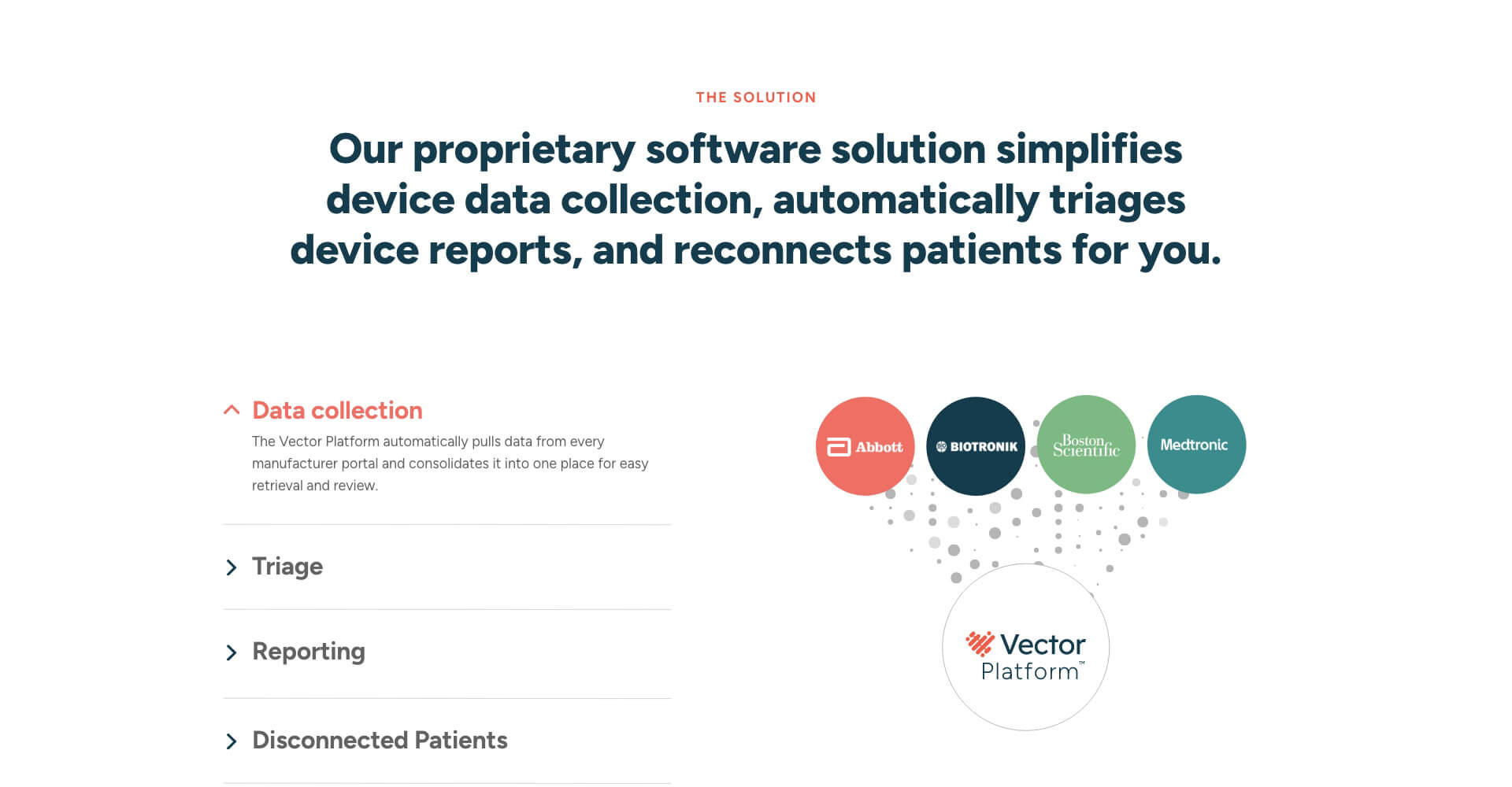 Homepage screenshot of Vector Remote Care