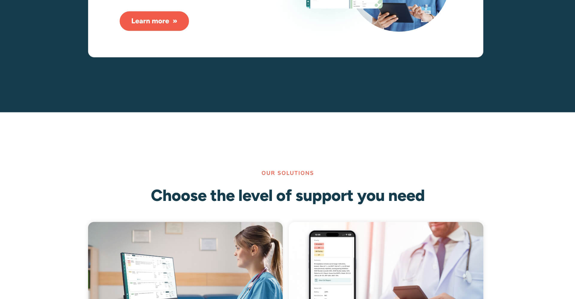 Homepage screenshot of Vector Remote Care